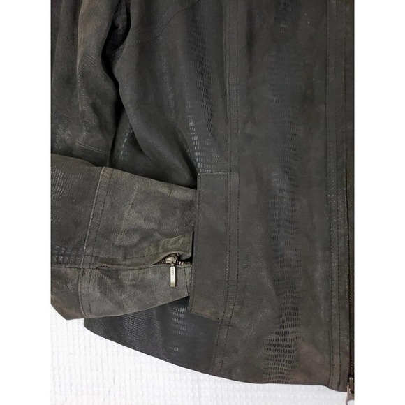 Alfani ~Woman Size XL~ Brown 100% Leather Full Zip Lined Pockets Ladies Jacket. - Picture 3 of 12